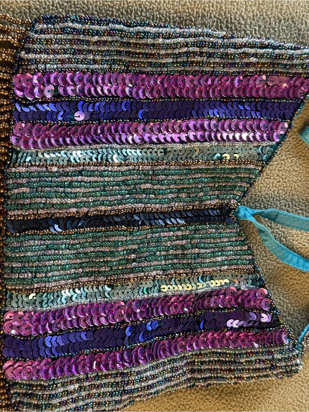 Fancy purse, multicolored beaded and sequined shoulder bag by Accessorize - Picture 3 of 11